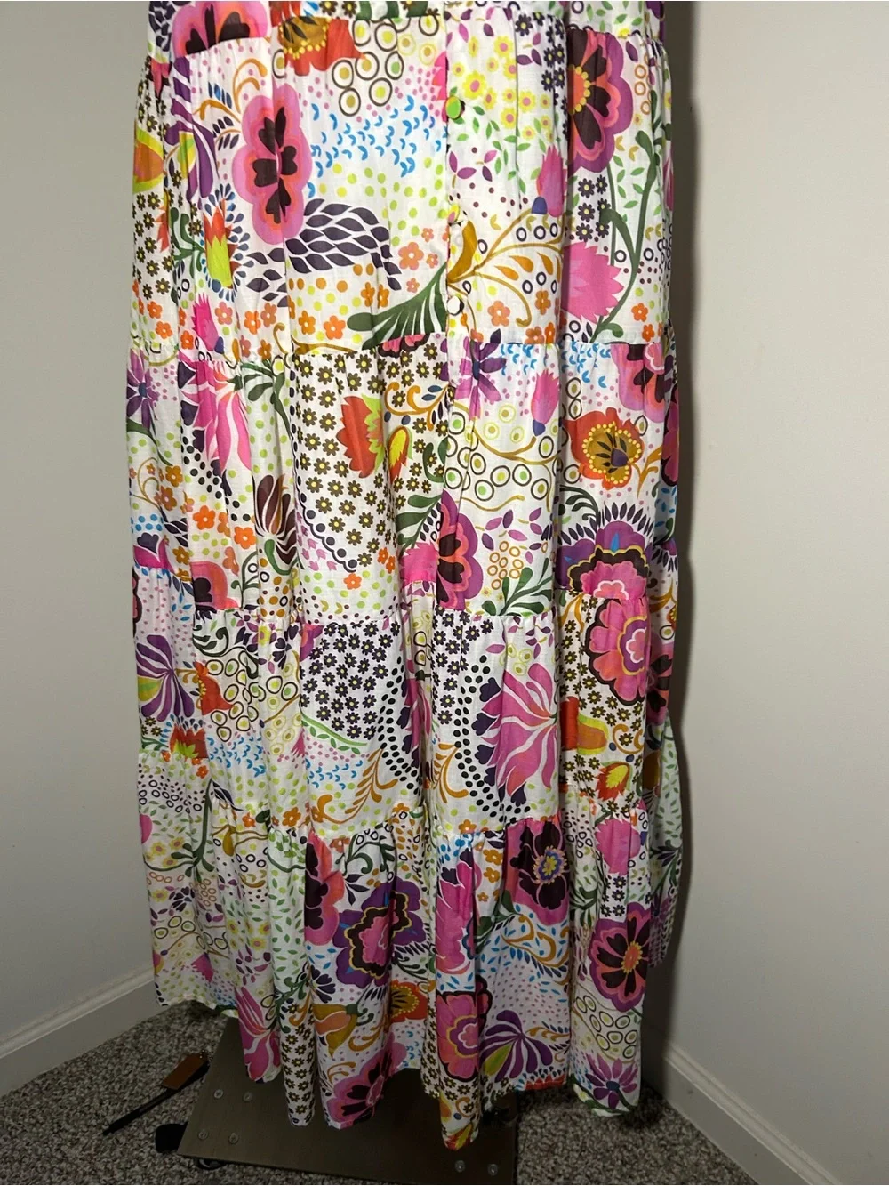 J Crew Button-front Maxi Dress in Ratti retro Floral Size 8